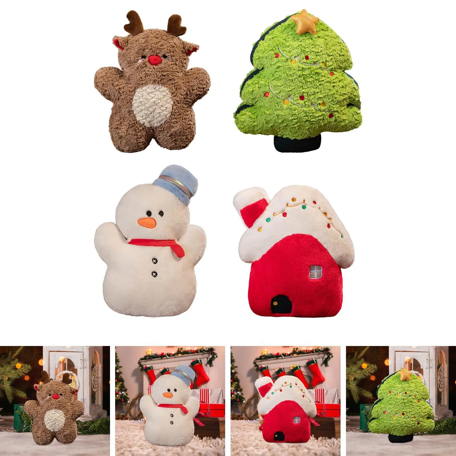 Juguete de peluche de Navidad, adorno de colección de animales de peluche, decoración hecha a mano para invierno, vacaciones, fiesta, Día de San Valentín