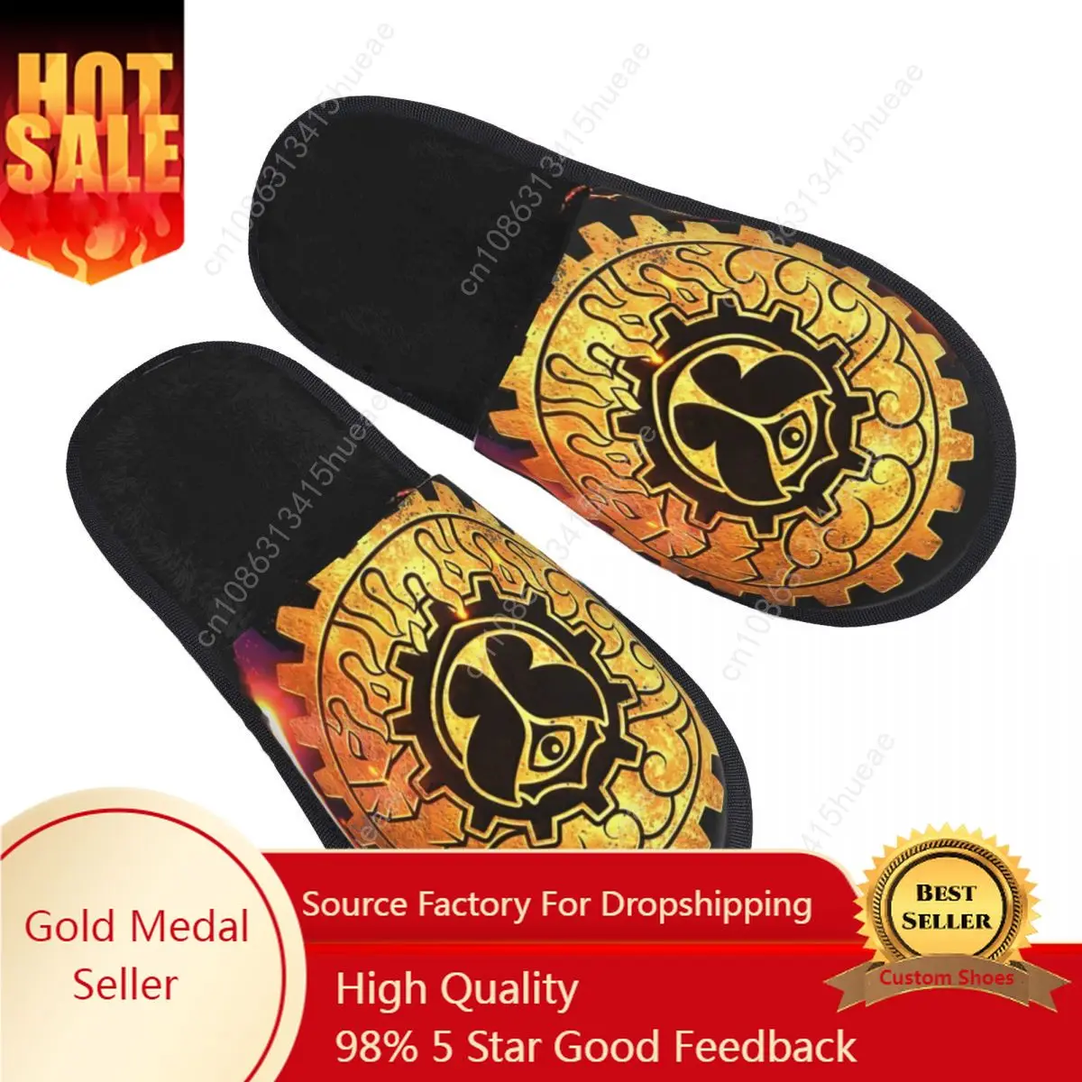 

Custom Tomorrowland Cozy Scuff Memory Foam Slippers Women Belgian Electronic Dance Music Festival Hotel House Shoes