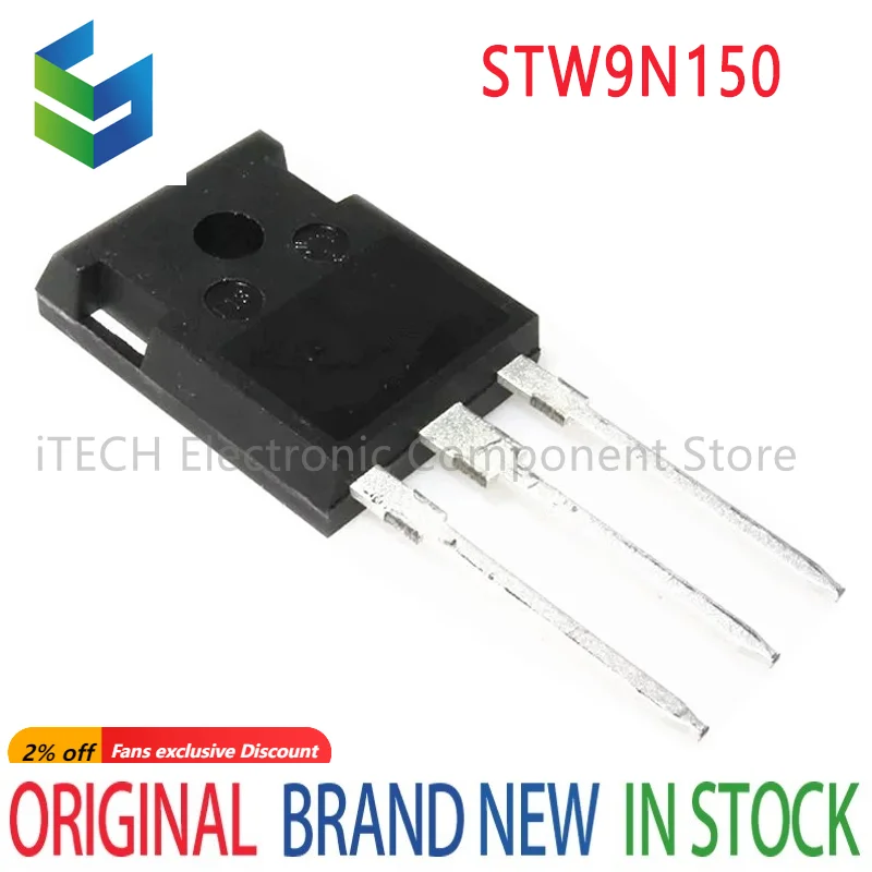 5PCS/Lot New STW9N150 9N150 W9N150 TO-247 8A 1500V High Voltage N-channel Power MOSFET