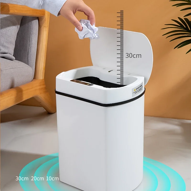 Smart Trash Can Automatic Induction Large Capacity Dustbin for Kitchen Bathroom Garbage Bin Waterproof Wastebasket 13/15L