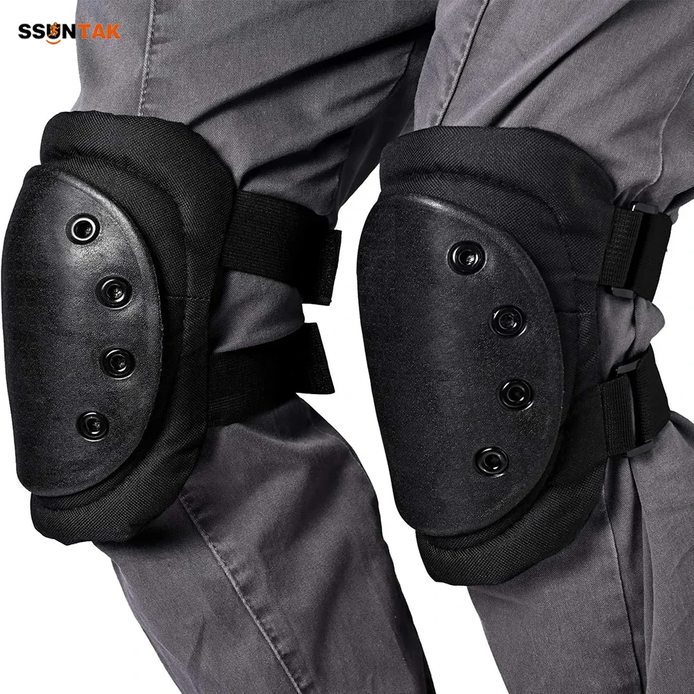 

SSUNTAK 1Set/4PCS Knee Elbow Pads Protective Gear Set for Adults Outdoor Cycling Hiking CS Airsoft Paintball Skate Sports