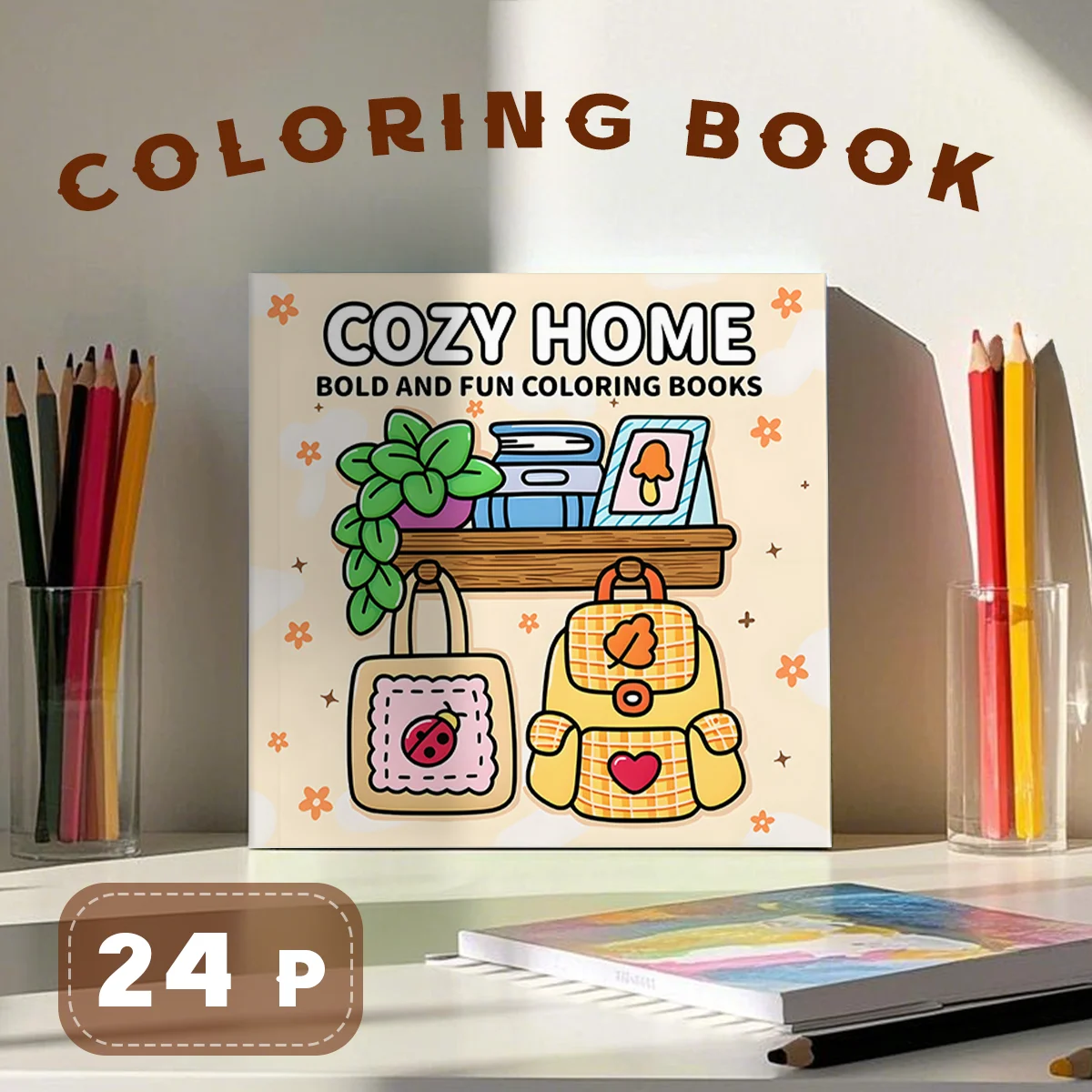 

Comfortable Family Coloring Book - 7.8-inch 24-Page Picture Book for Home Activities, Perfect for Anniversaries
