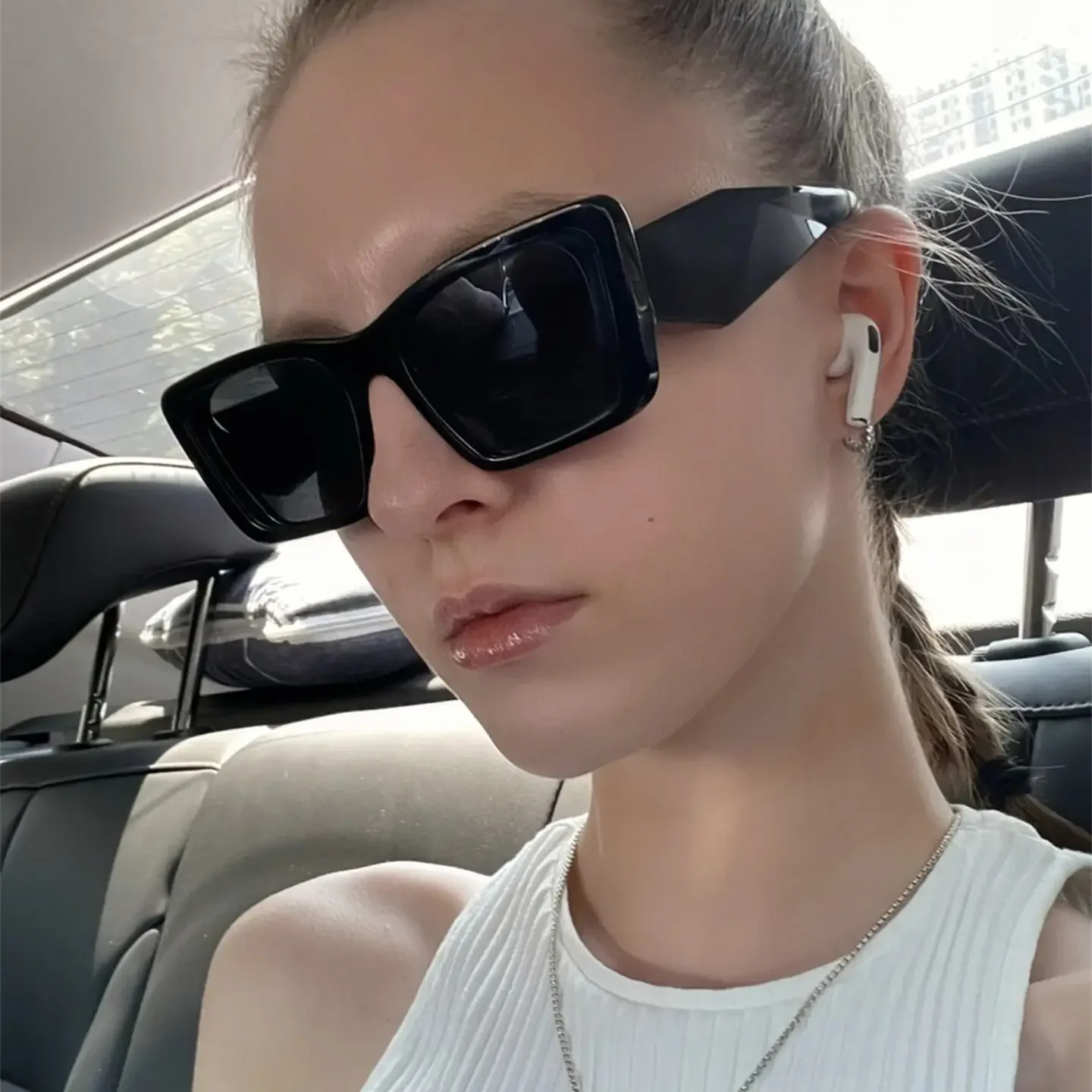 Retro Square Sunglasses Men Women Designer Luxury Vintage Glasses Big Frame Cat Eye  Leopard Print Eyewear UV400 Oculos De Sol