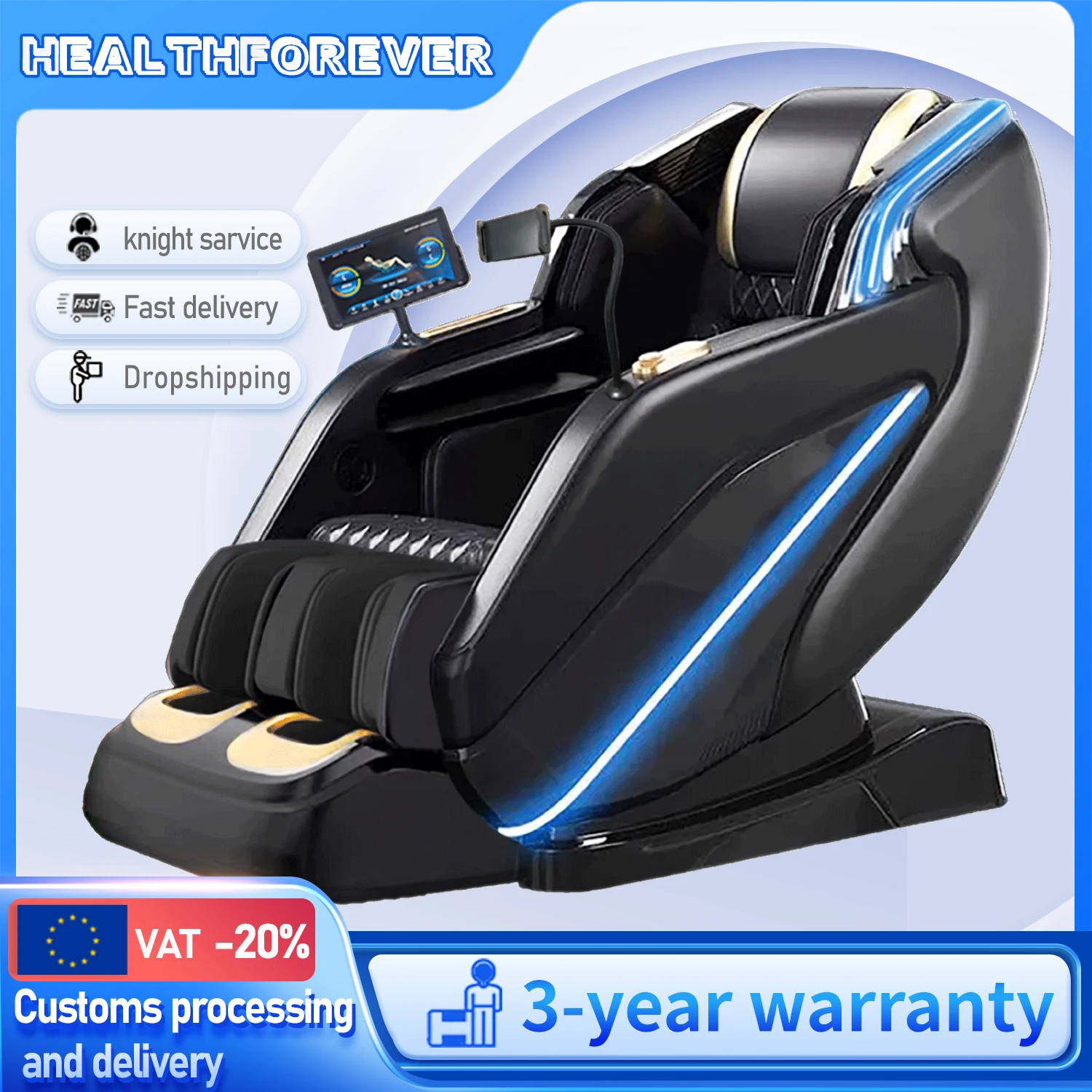 Massage Chair Full Body 4d Zero Gravity Massage Chair Auto Modes Bluetooth music Recliner with Heating Foot Massage chair sofa