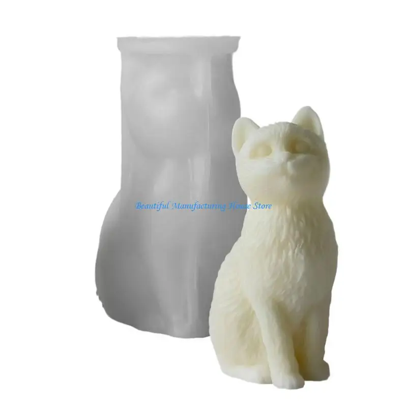 

E56A Silicone Crafting Mold Moulds Resin Art Moulds Sitting Cats Craft Molds Making Molds for Hand-Making
