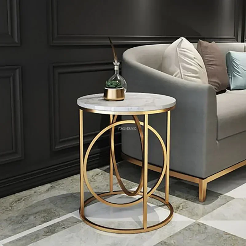 

Nordic Marble Round Coffee Tables Small Simple Modern Creative Design Sofa Side Table Luxury Bedside Couchtische Home Furniture