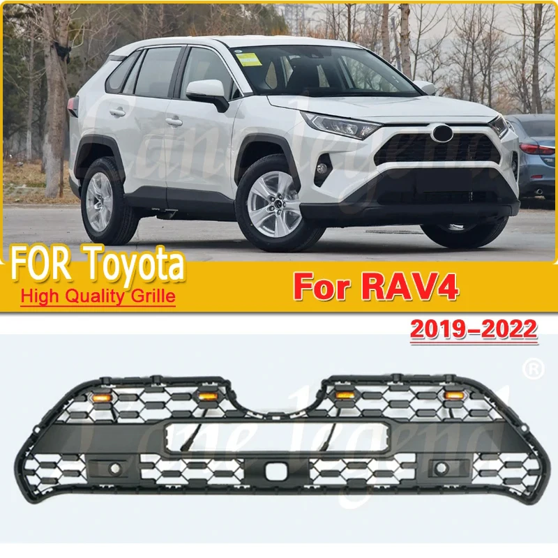 

Car Front Bumper Grille For Toyota RAV4 2019-2022 high quality Racing Grills Exterior Accessories Air Intake Grille