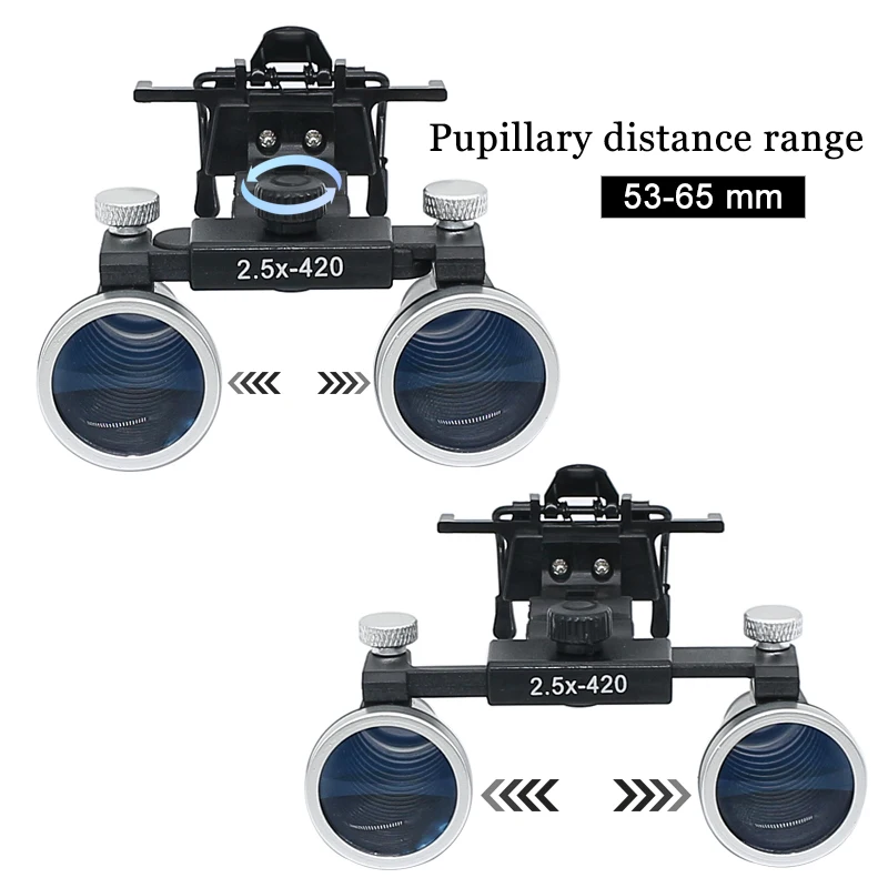 Loupe binoculaire dentaire 2,5X 3,5X, loupe médicale galiléenne, lentille optique revêtue avec clip f/générateurs de dentiste