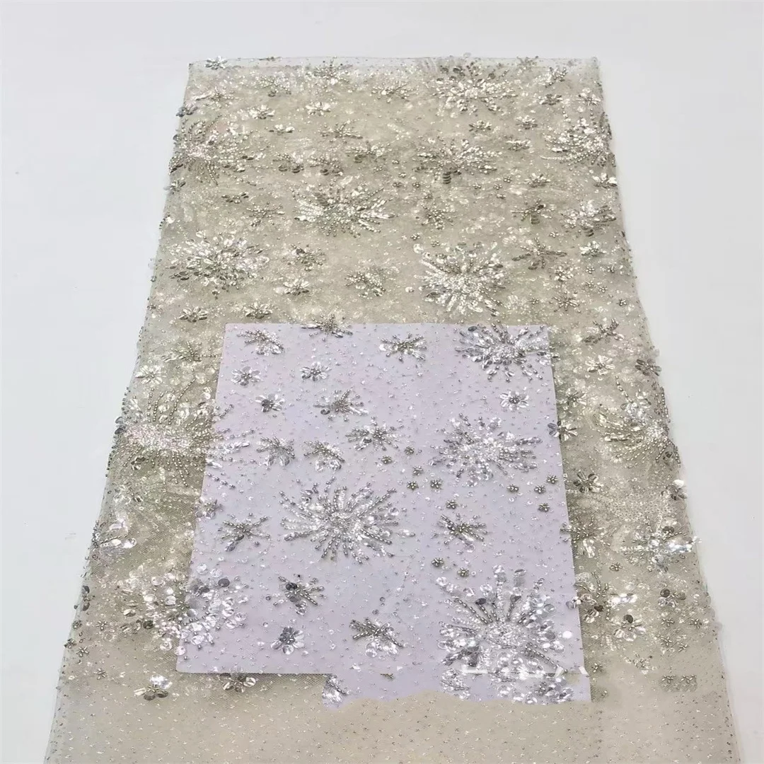 이브닝 가운 액세서리 메쉬 웨딩 드레스 원단 스팽글 민들레 레이스 자수 소재