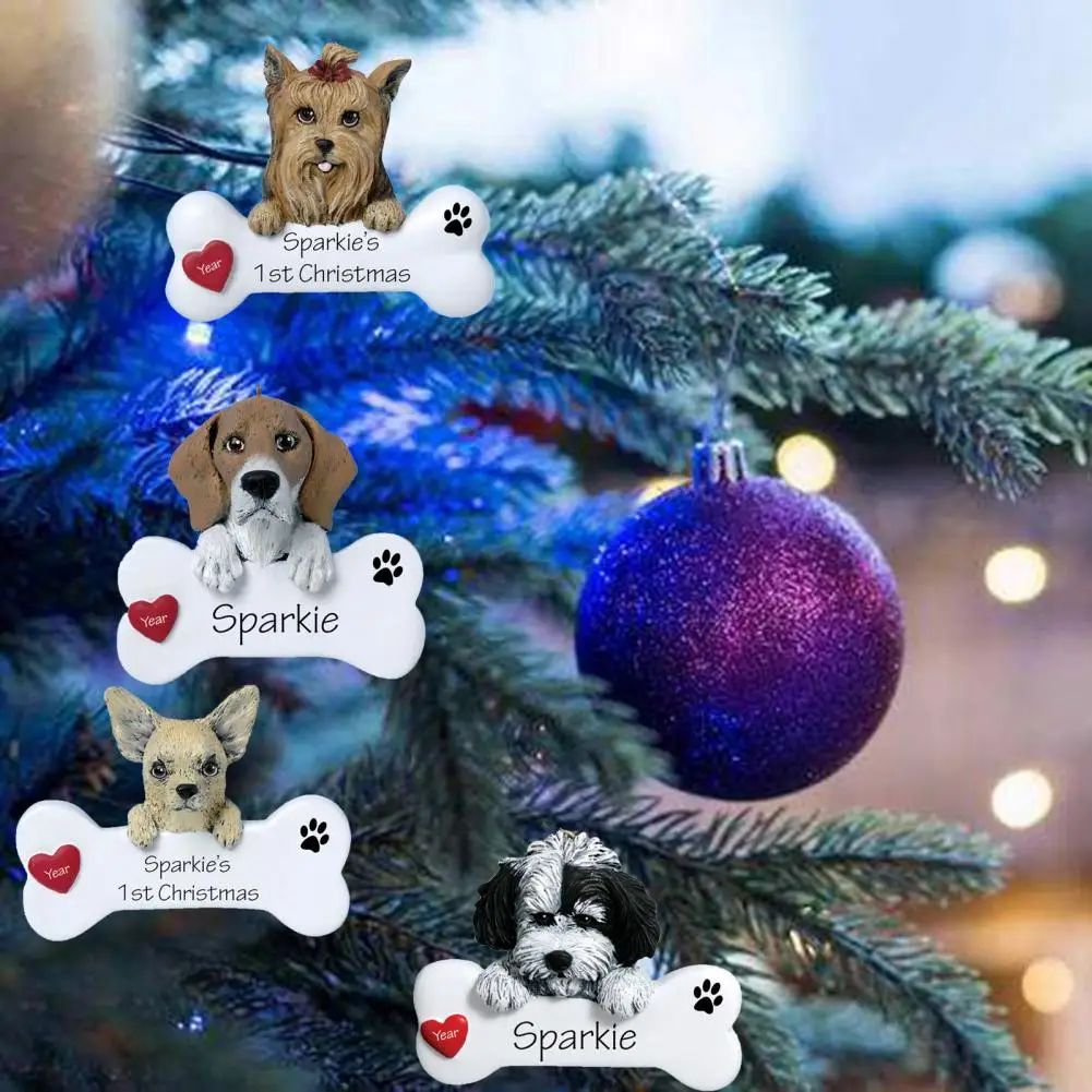 Surface Writable Dog Pendant Dog And Bone Pattern Christmas Tree Decor Creative Blessing Dog Pendant Christmas Decoration Gift