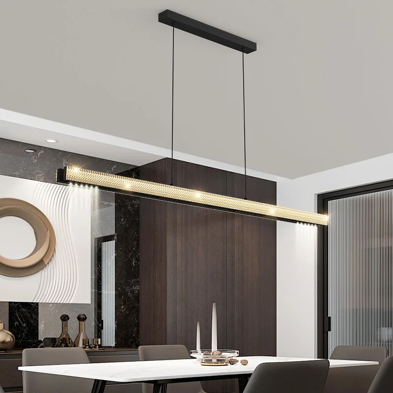 

Italian Style Minimalist High-end Dining Room One Character Modern Designer Long Bar Counter Dining Table Study Pendant Light