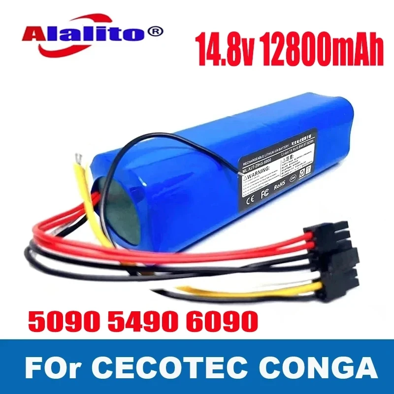 

New 14.8V 12800mAh INR18650 MH1-4S2P-300S Robot Battery for Cecotec Conga 5090 5490 6090 Robotic Vacuum Cleaner