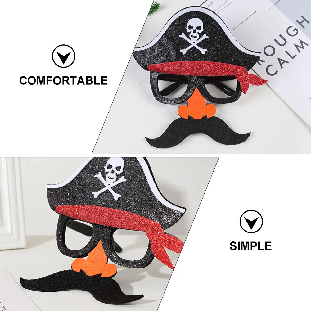 

1pc Pirate Sunglass Felt Plastic Design Halloween Party Accessories Scary Decorations Halloween Mask Scary Cosplay Masks