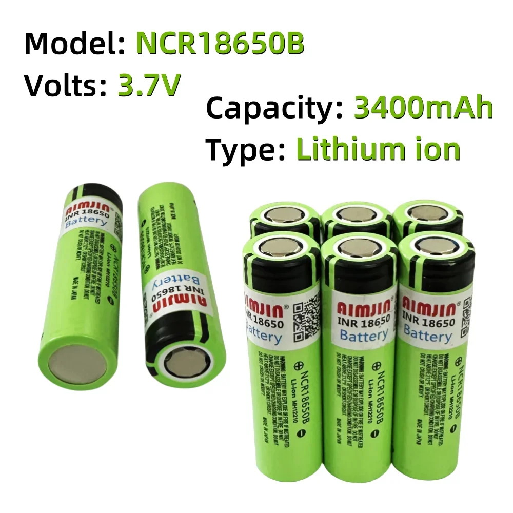 100% Original  NCR18650B 3.7V 3400mAh Rechargeable Lithium-ion Battery for remote control flashlights etc battery replacement