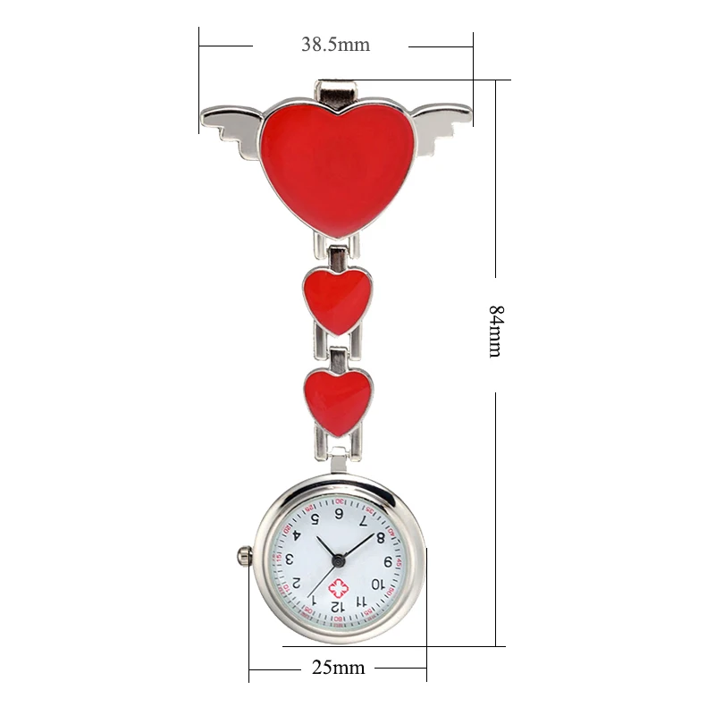 Wholesale Fashion Heart Design Nurse Pocket Watches Alloy Doctor Medical Hospital Women Ladies Mens Hang Watches