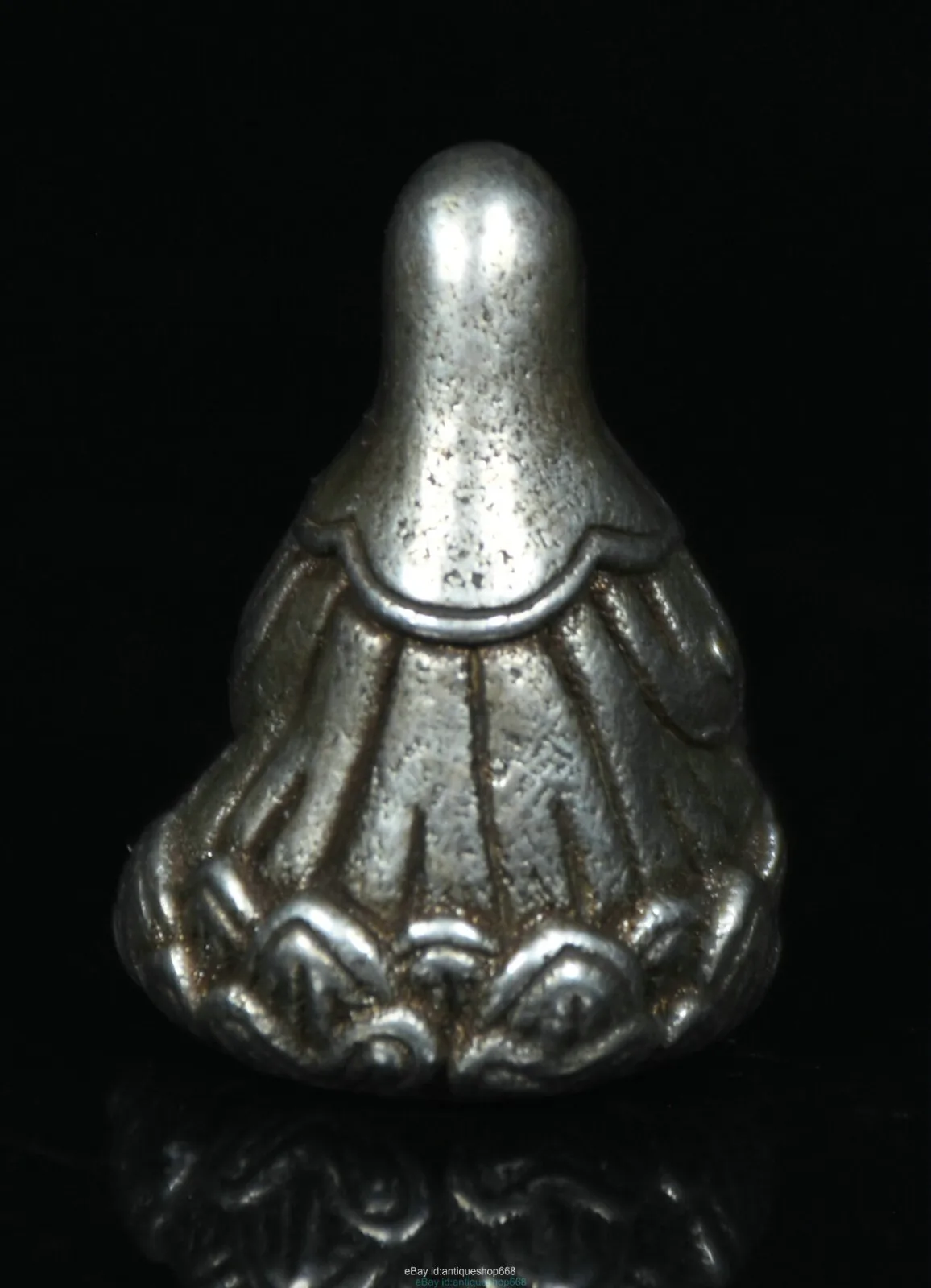 3 سنتيمتر نادر القديمة التبتية الفضة البوذية تسونغخابا جورو لاما بوذا النحت