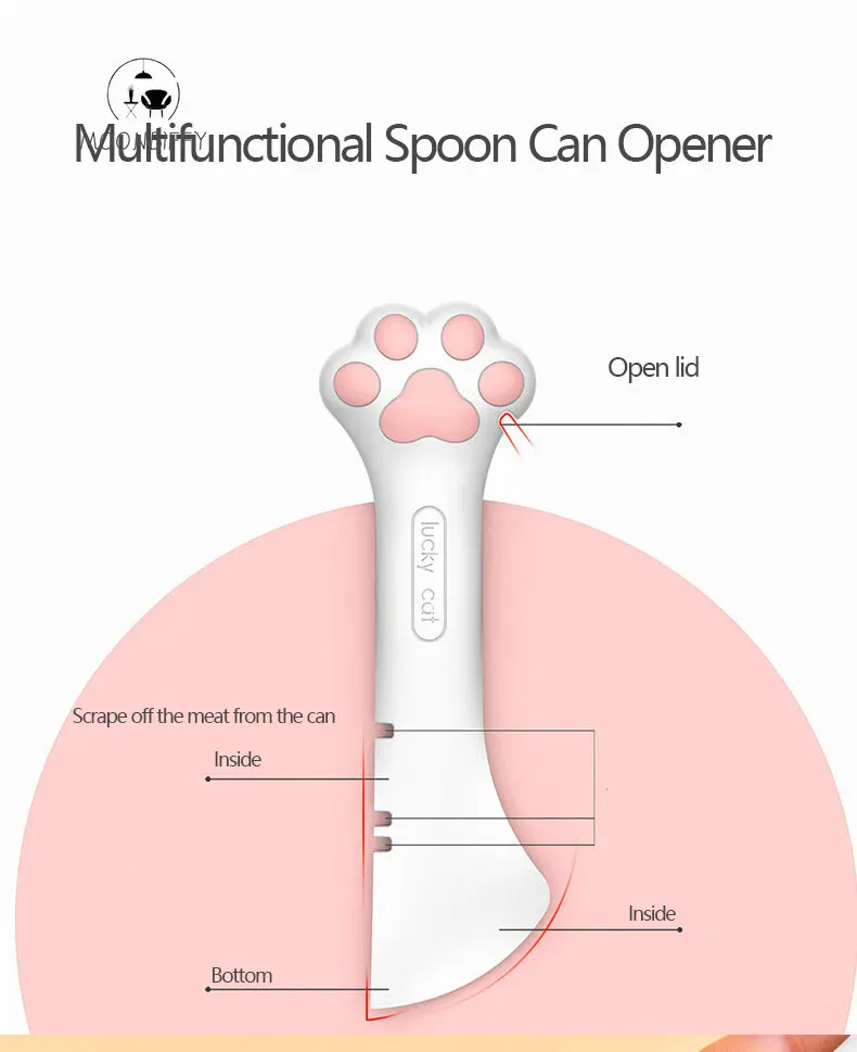 Pet Multifunctional Can Opener Spoon Wet Food Mixing Spoon Silicone Cat Can Sealing Cover Food Storage Dog Accessory