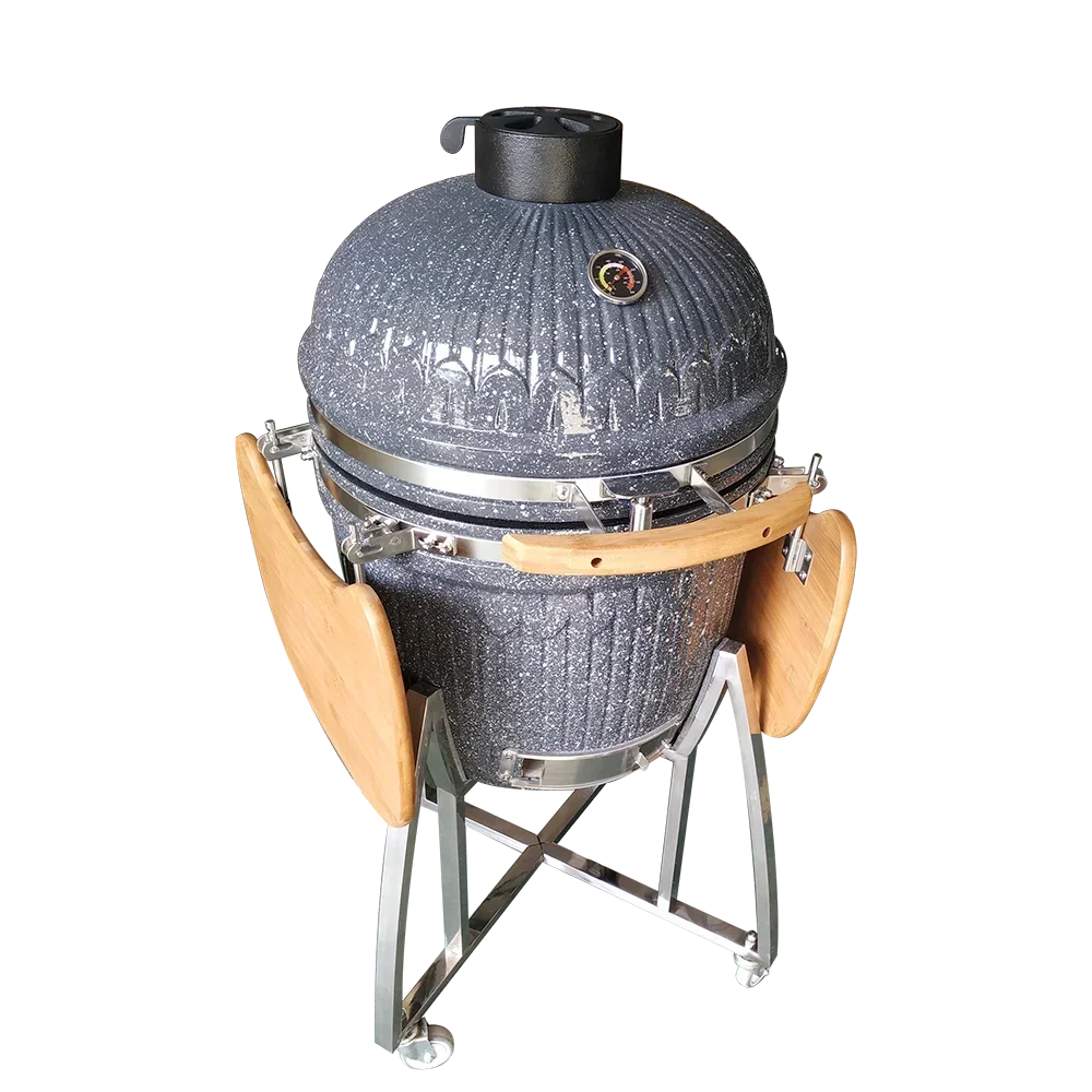Parrilla de barbacoa de huevo Kamado de carbón verde de cerámica portátil de 21 pulgadas Asador asador asador ahumador