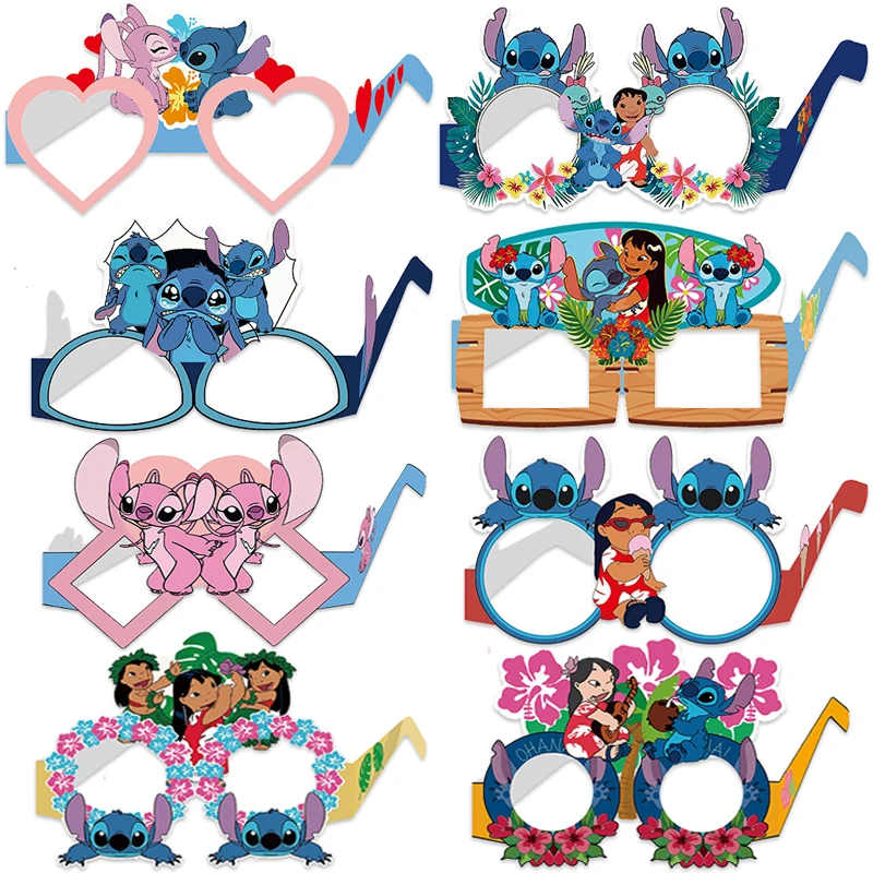 8Pcs Disney Lilo & Stitch Maschere in Carta per Feste: La Scelta Perfetta per Feste di Compleanno per Bambini