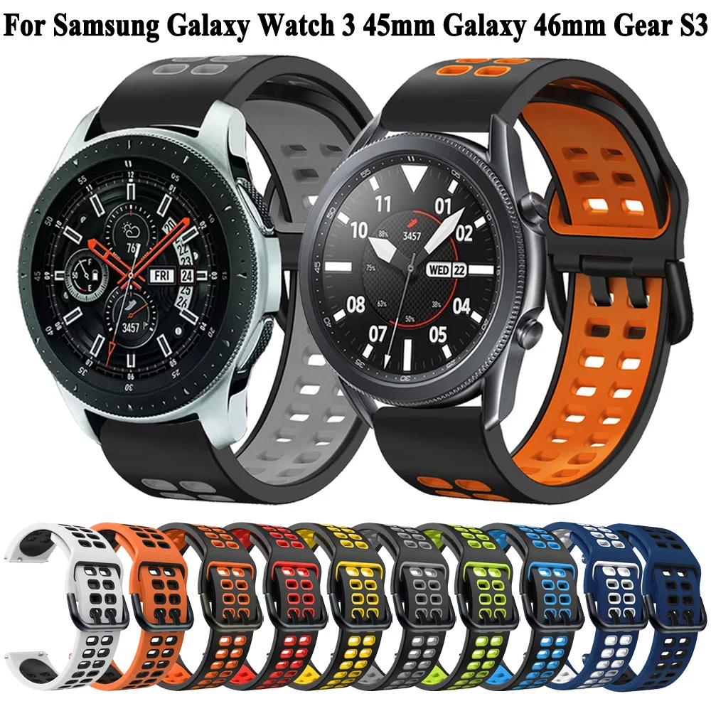 For Samsung Galaxy  Gear S3 Frontier / Classic Strap Sports Silicone Bracelet 22mm Watchband Galaxy Watch 3 45mm /Watch 46mm