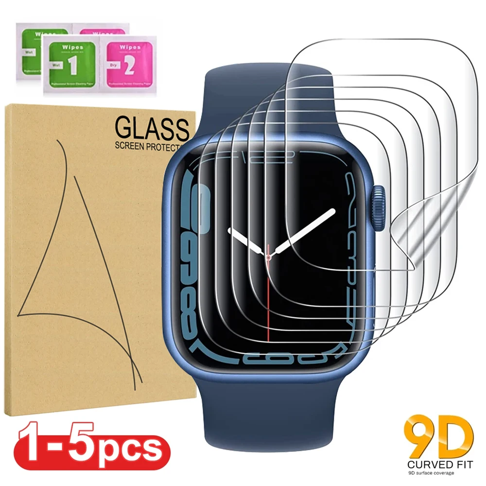 Displayschutzfolie für Apple Watch Serie 9 7 8 41 mm 45 mm HD transparente TPU-Folie iwatch Serie 6 5 4 3 2 1 SE 38 mm 42 mm 40 mm 44 mm