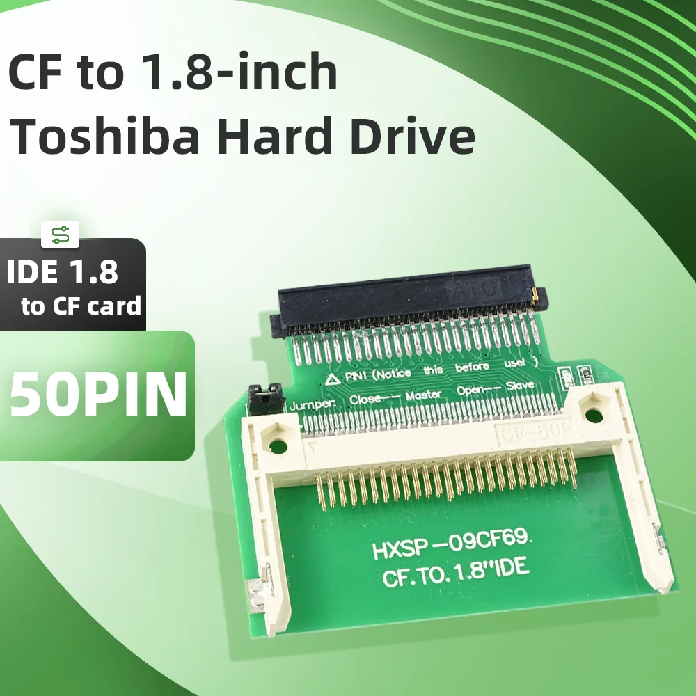 CF to 1.8-Inch Toshiba Hard Drive 50pin IDE Interface 1.8 to CF Card Adapter Board Adapter Card 09CF69