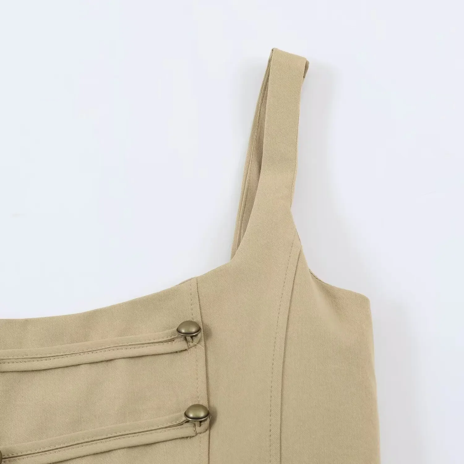 KONDALA Damen Sexy Schickes Korsett-Top mit Vintage-Knöpfen, Schlanke Weste, Neu 2026, Sommer-Trend, Street-Style Party-Trägerweste – Detail 6