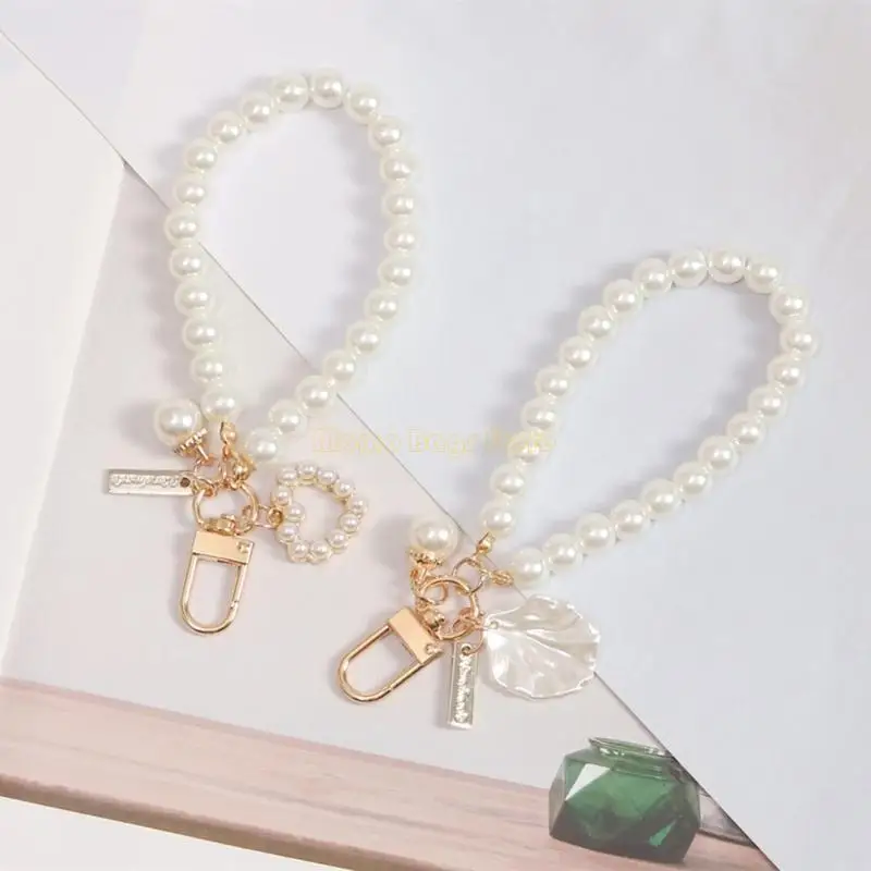 X90D Shell Pearl Keyring Telefonense Telefoning Heart Keychain sospeso a pendente-decorazione