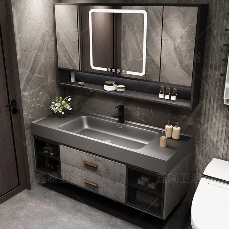 

Drawers Luxury Bathroom Cabinet Organizer Mirror Storage Toilet Display Partitions Cupboard Modern Gabinete Trendy Furniture
