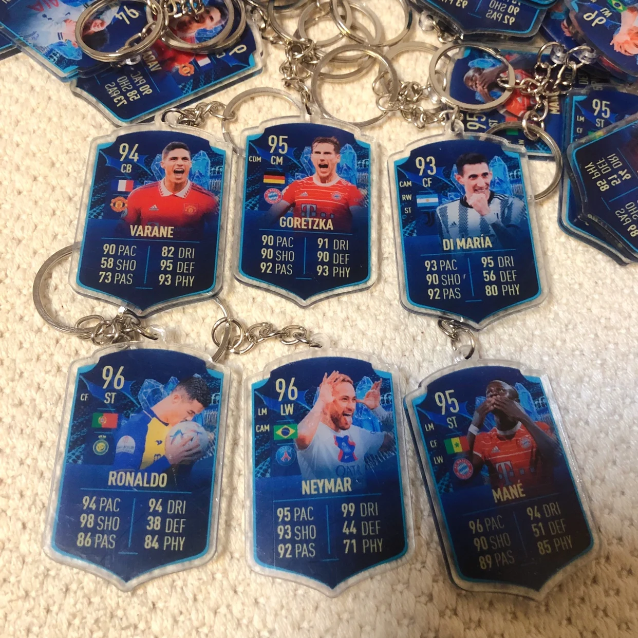 23 Football Data Keychain Pendant Moment C Ronemar Sun Xingmin Manevara Neimalia