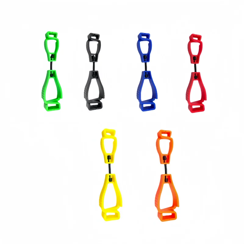 Clipes de luva para suportes de luva de trabalho, keeper anti-queda, braçadeira de plástico protetora para pendurar luvas, 6 peças