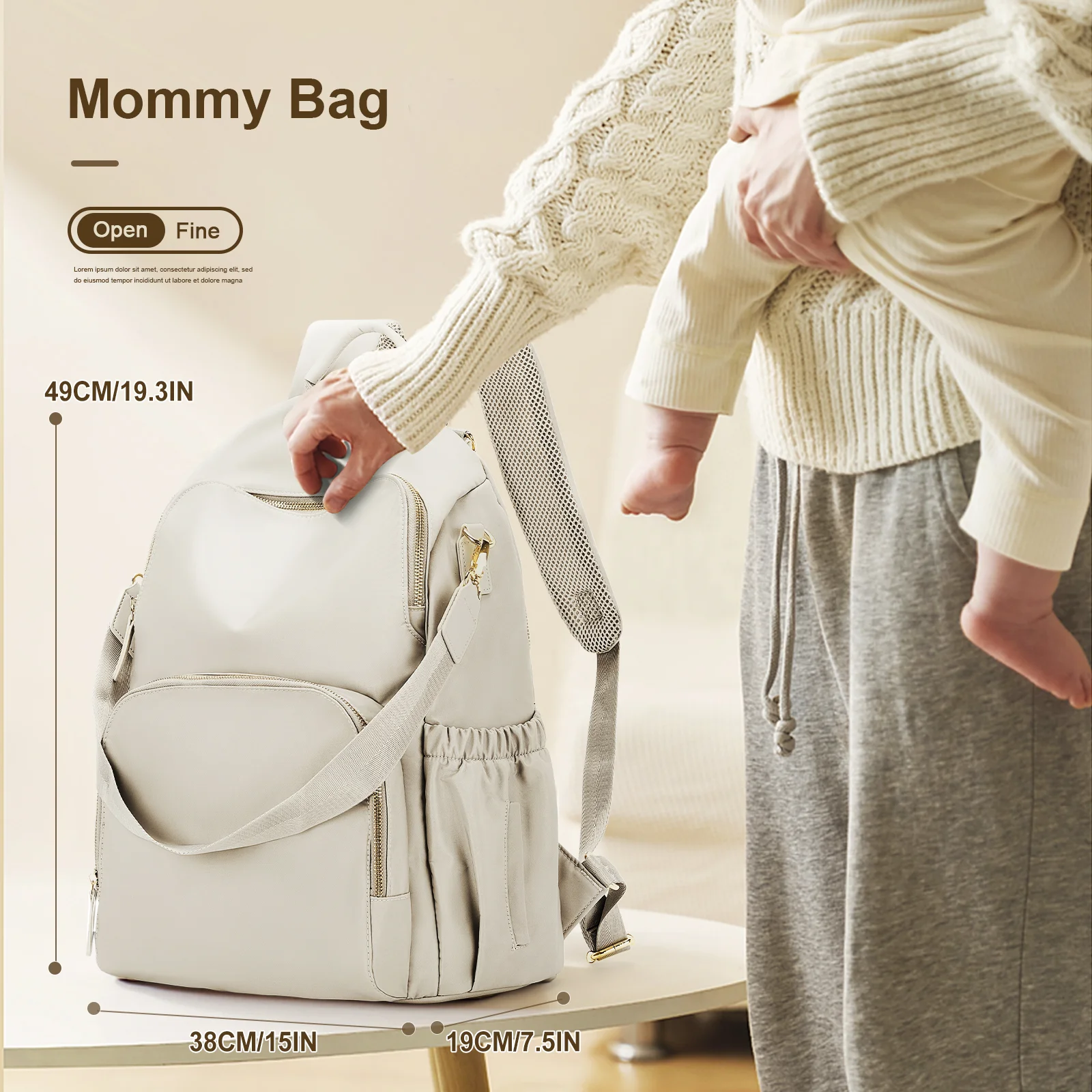 Mummy Backpack Lightweight Baby Bag Nappy Backpack Waterproof Multifunction Large Travel Diaper Bags Maternity Handbags Outdoor