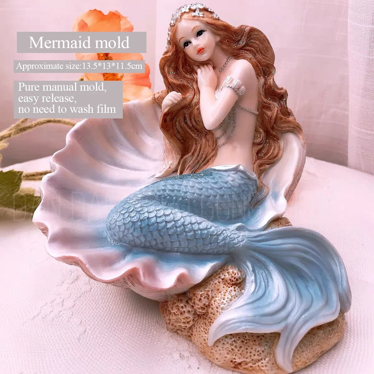 3D silicone mold for aromatherapy plaster, cute mermaid, three-dimensional, DIY
