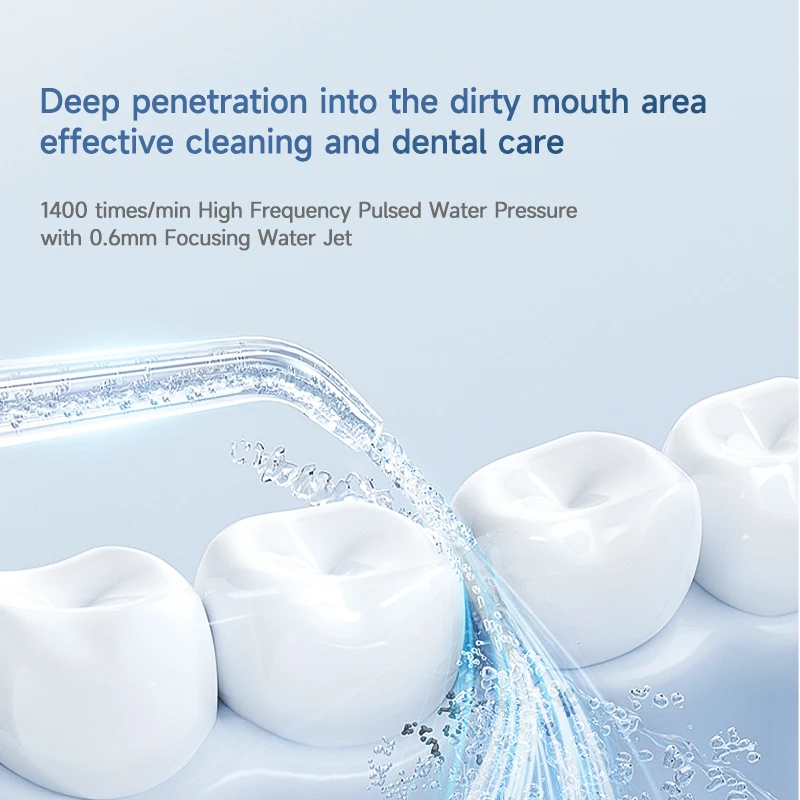 جهاز تنظيف الأسنان بالماء الاحترافي 1400 رطل لكل بوصة مربعة - 3 أوضاع، 4 فوهات، خزان 200 مل، مقاوم للماء IPX7، جهاز ري الفم المحمول
