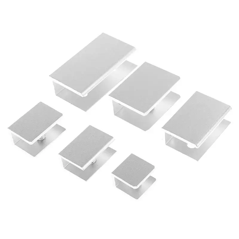 4PCS Square Glass Clamps Glass Clamp Holder Shelf Clip Aluminum Bracket Support For 5mm 6mm 8mm 10mm 12mm Thickness Board