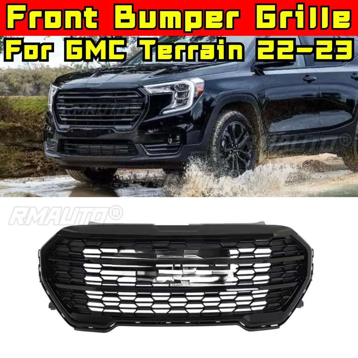 Auto Paraurti Griglia Strisce Decorative Racing Griglia Body Kit Paraurti Anteriore Griglia Per GMC Terrain 2022-2023 Parte Esterna