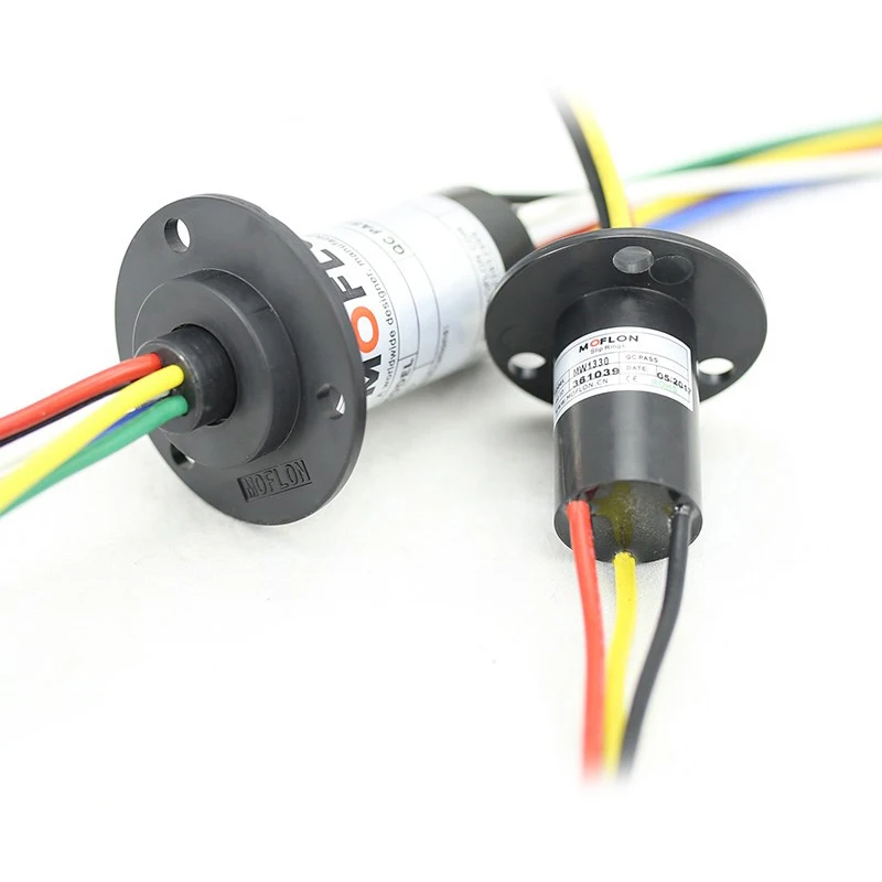 Slip Ring High Power Current 360 ° Rotating Conductive Connector 2 4 6 to 12 Wire Way Electric Brush Carbon