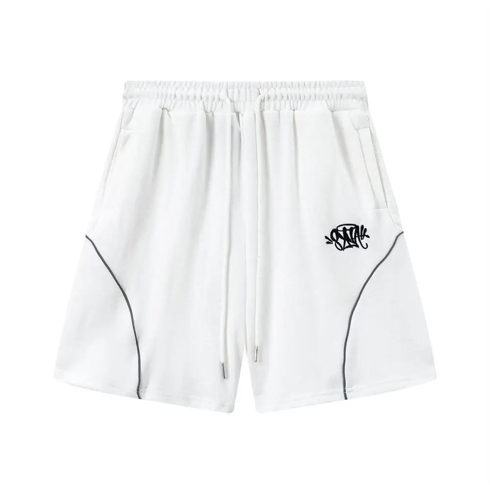 Synaworld Embroidered Letter Logo American Trend Summer Loose Fit Casual Streetwear Shorts For Men Women