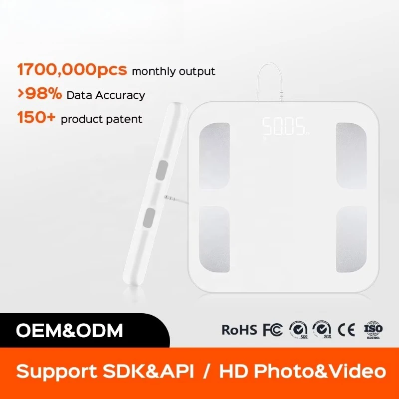 スマート電子体重計、8点式電極、全身脂肪bmi分析機能付き、電池式、家庭用