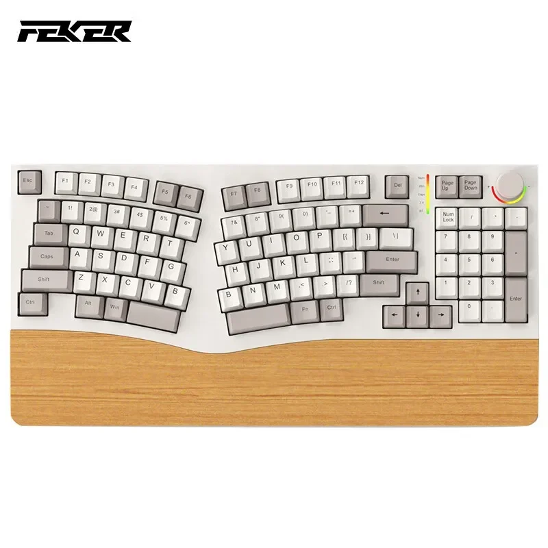 Imagem -06 - Feker-oak Mahogany Wood Keyboard Wrist Rest Hand Support Protection Braço Holder Computer Gamer Acessório Alice98 Alice80