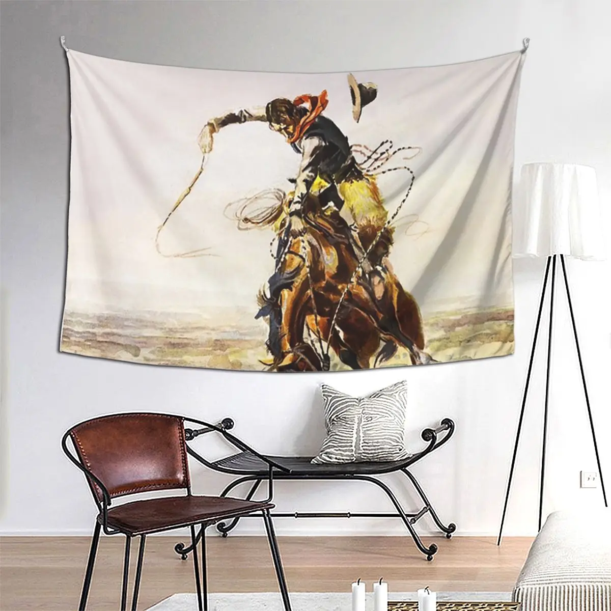 

A Bad Hoss By Charles M Russell Tapestry Wall Hanging Aesthetic Home Decoration Tapestries for Living Room Bedroom Dorm Room