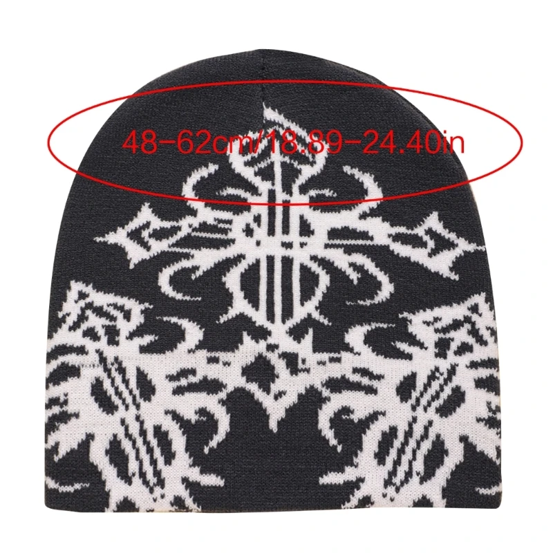 Q0KE Slouchy Cotton  Winter Warm Skull Cap Knitted Beanie Y2k Accessories Unisex Skull Cap Ski Cycling Outdoor