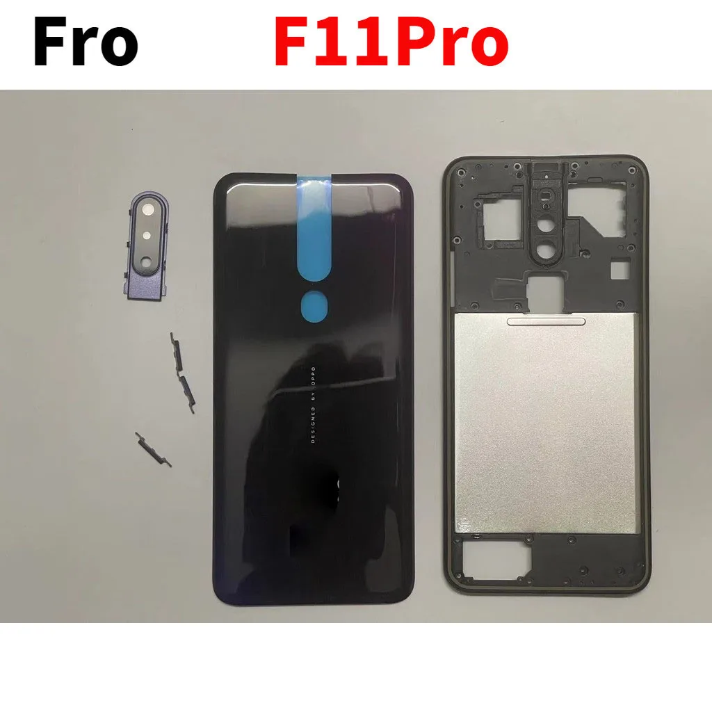 For Oppo F11 Pro CPH1969 CPH2209 CPH1987  LCD Front Middle Frame Housing +Battery Door Back Cover Housing Case Replacement Parts