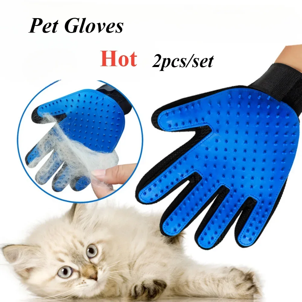 Products Dog Grooming Cats Beauty Comb Removal Gloves Bath 2pcs Hair Massage Bathe Pet Dogs Cleaning Stuff Supplies Home Garden