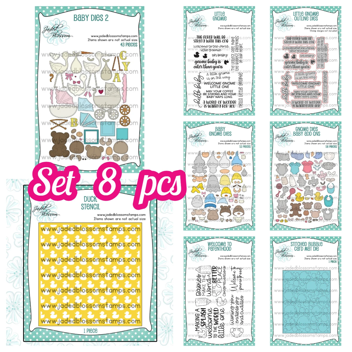 

Jaded Blossom Gnome Dies: Baby Add Ons Welcome to Parenthood Dies Stamps Stencils for DIY Handmade Scrapbook Card April 2026 New