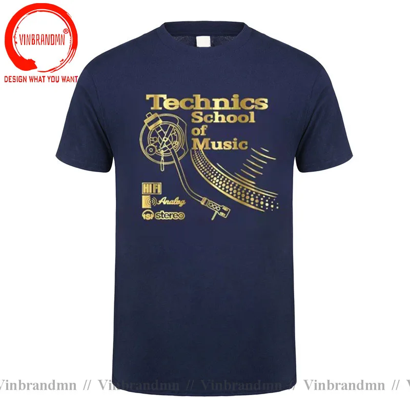 VINBRANDMN Retro Deejay shirt Long Play tshirt Technics School of Music T-shirt men Vintage DJ music T shirt 2020 Newest Fashion