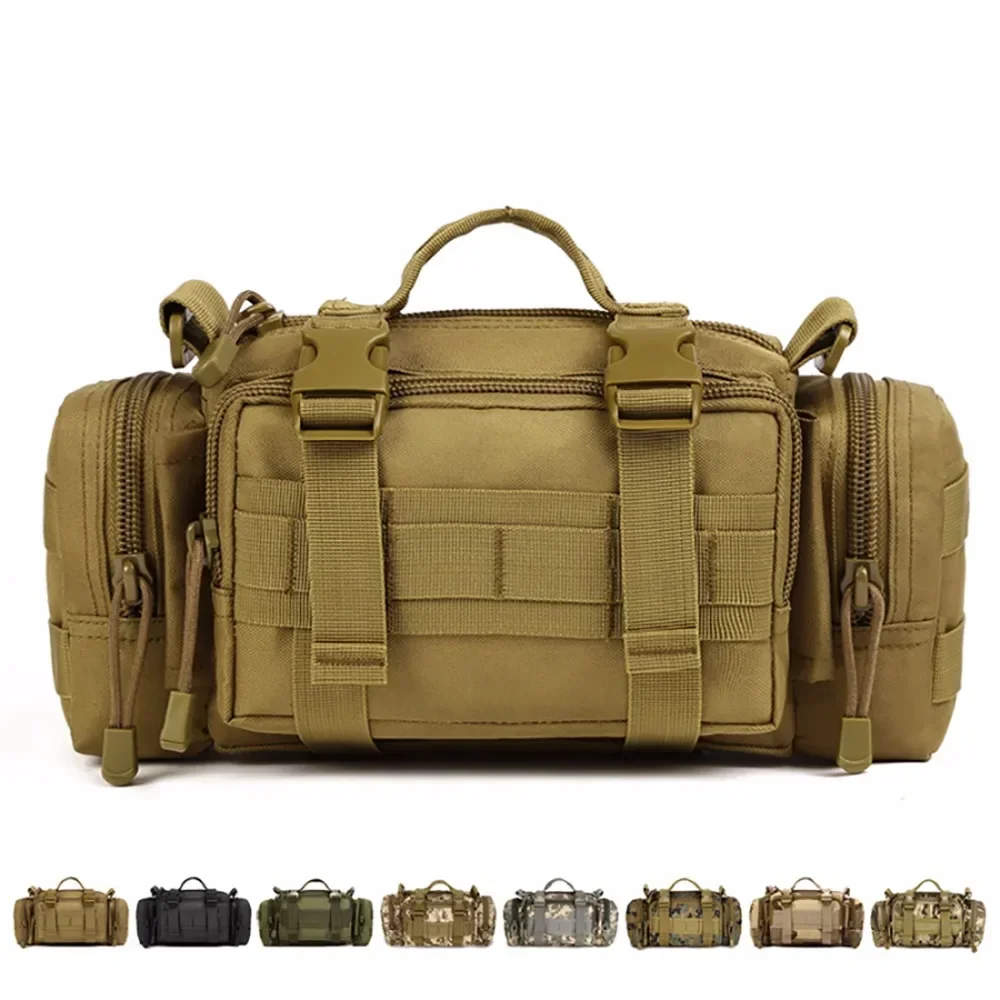 

Men Messenger Shoulder Bag Handbag Water Bottle/Kettle Bags Travel Durable Nylon Assault Molle Male Waist Fanny Pack