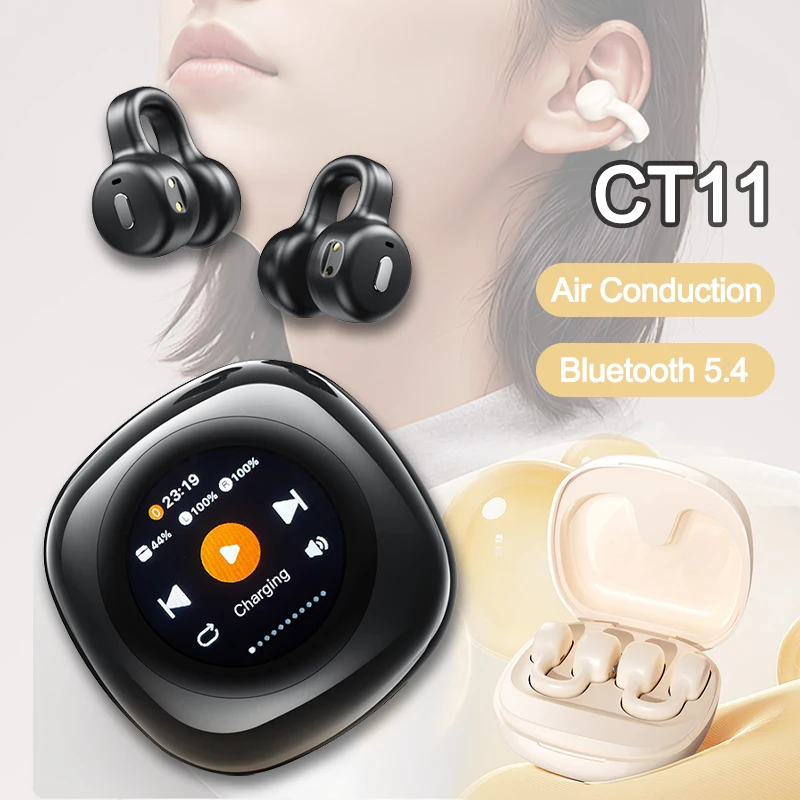 

Sports Earclip CT11 Wireless Bluetooth 5.4 Earphones Air Conduction Headphones Waterproof Earbuds Built-in Mic Headeat For Phone