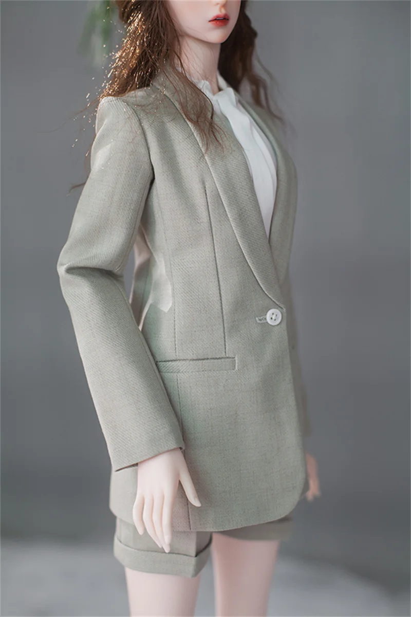 Custom-made 1/3 BJD Dolls Office Lady Formal Black Slim risvolto Suit Coat pantaloncini larghi abbigliamento accessori modello