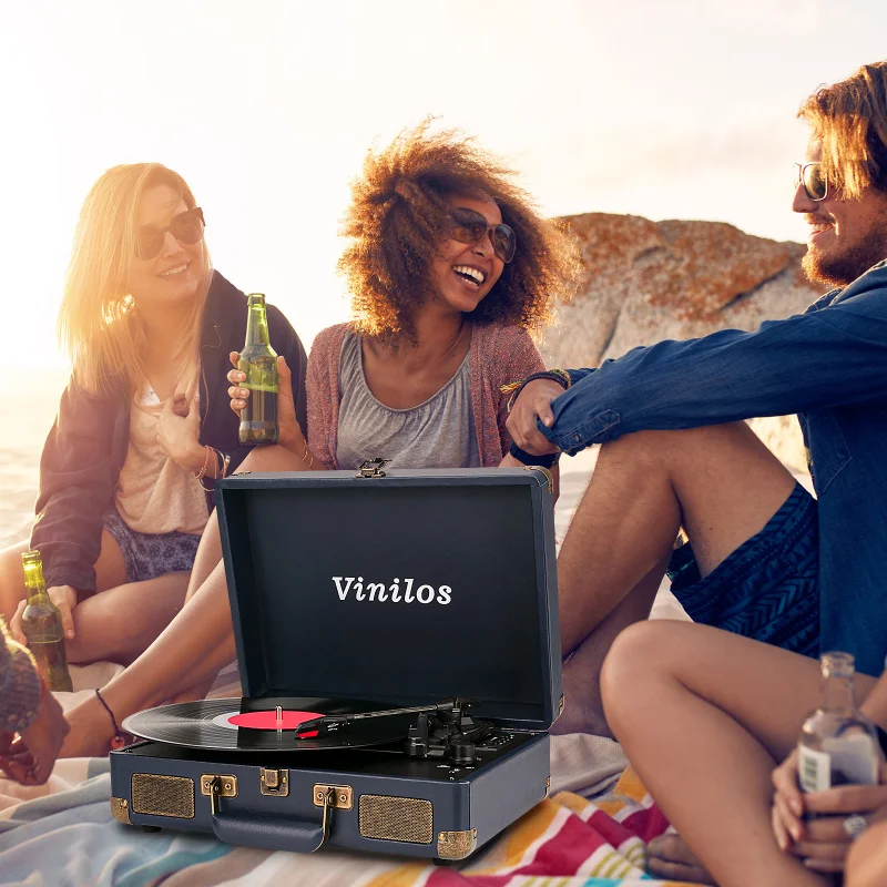 

Portable Handheld Vinyl Record Player With Bluetooth, USB/SD Playback, High Sound Quality
